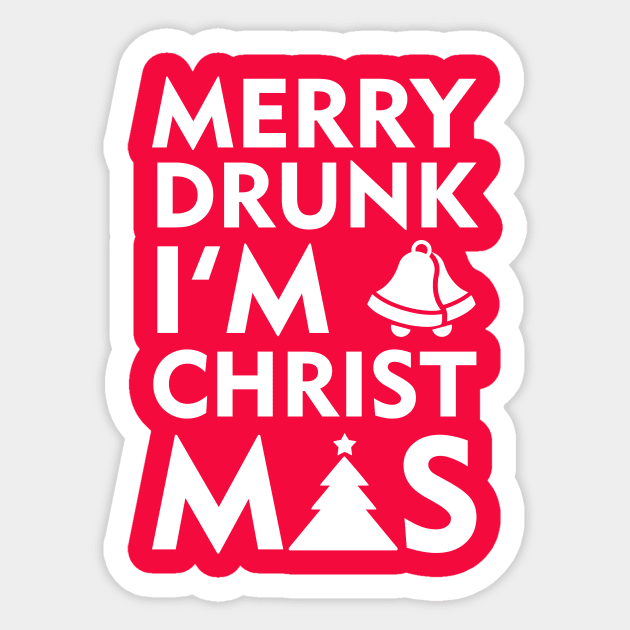 Christmas Merry Drunk im xmas shirt Sticker by benidas